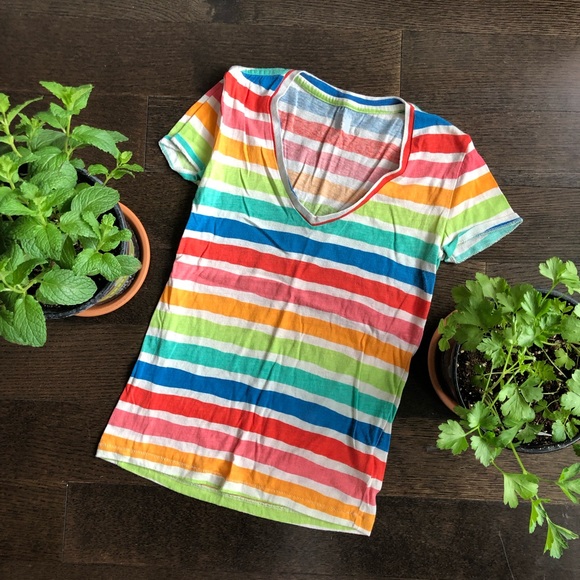 BDG Tops - ๐ BDG rainbow striped shirt BDG Tops - ๐ BDG rainbow striped shirt